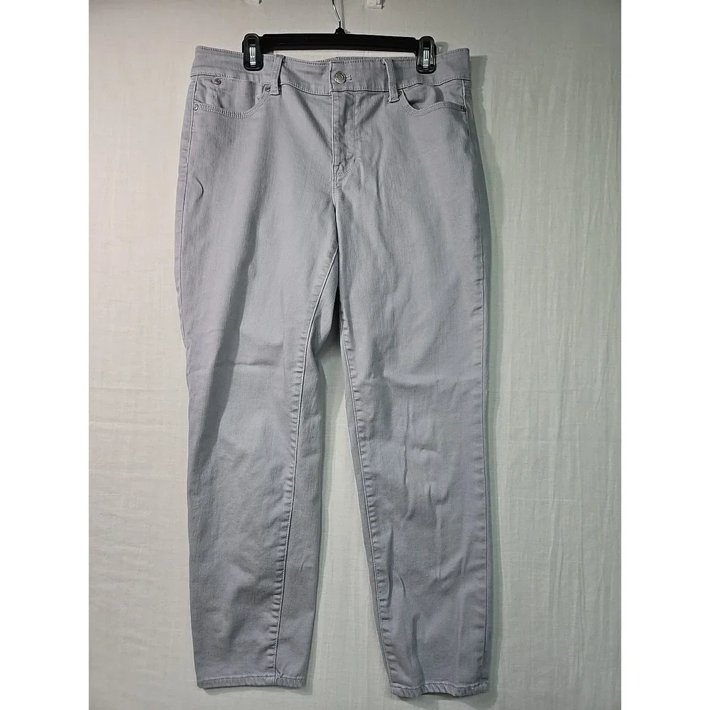 Talbots Boyfriend Jeans Women's 10 Gray‎ Denim Relaxed Fit Cotton Casual